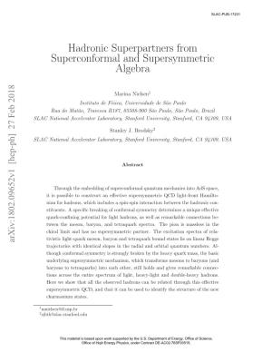 Hadronic Superpartners from Superconformal And