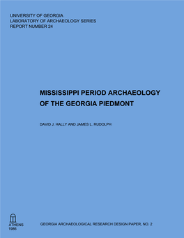 Mississippi Period Archaeology of the Georgia Piedmont