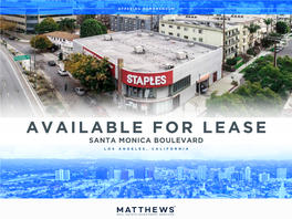 Available for Lease Santa Monica Boulevard