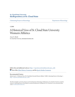 A Historical View of St. Cloud State University Women's Athletics Anne E