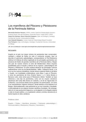 Los Mamíferos Del Plioceno Y Pleistoceno De La Península Ibérica