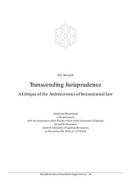 Transcending Jurisprudence a Critique of the Architectonics of International Law