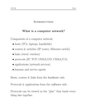 Components of a Computer Network