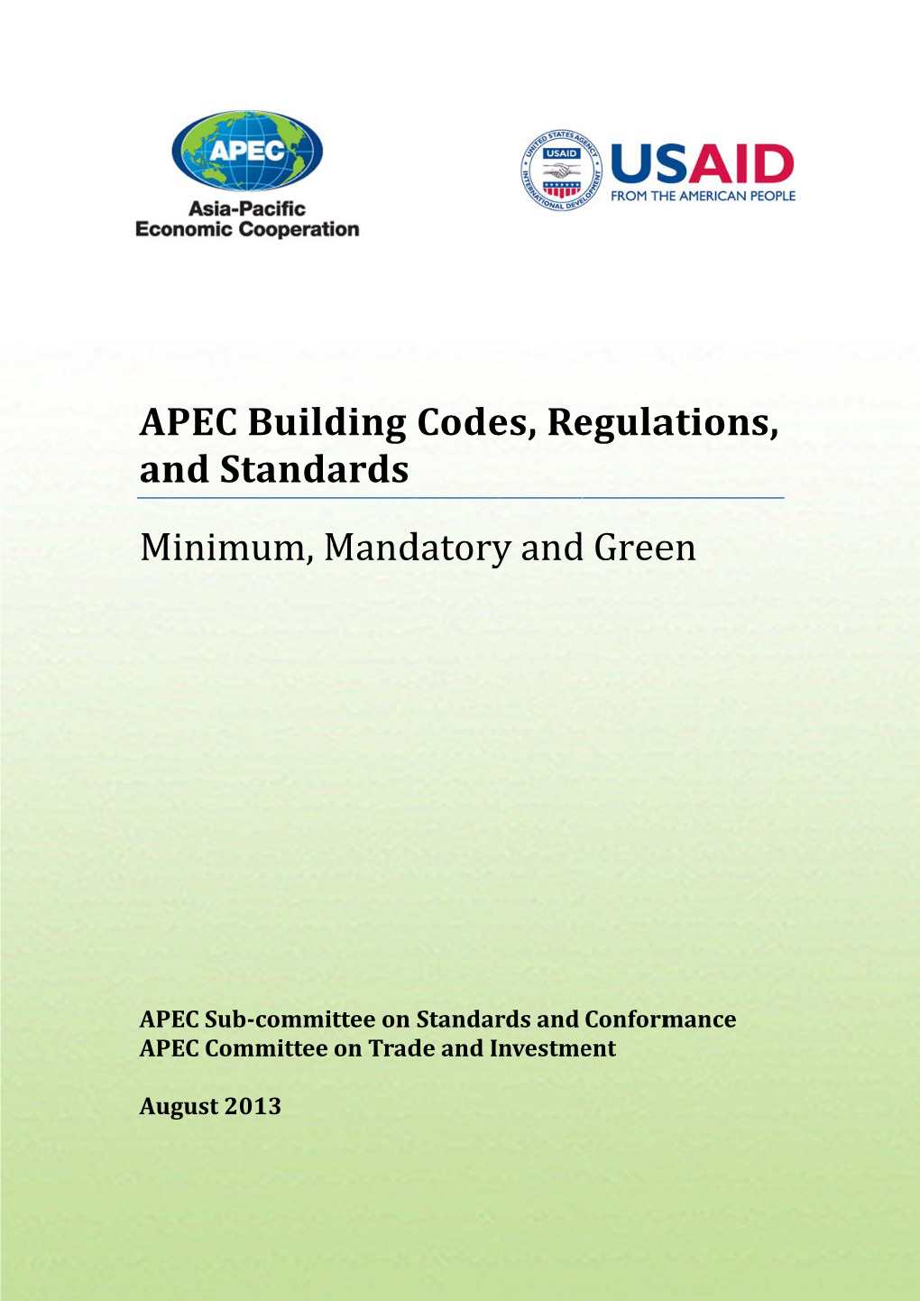 APEC Building Codes, Regulations and Standards