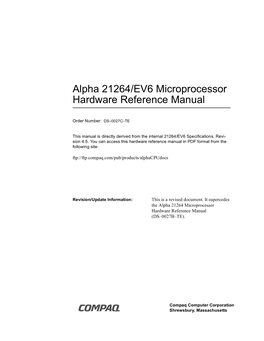 Alpha 21264/EV6 Microprocessor Hardware Reference Manual