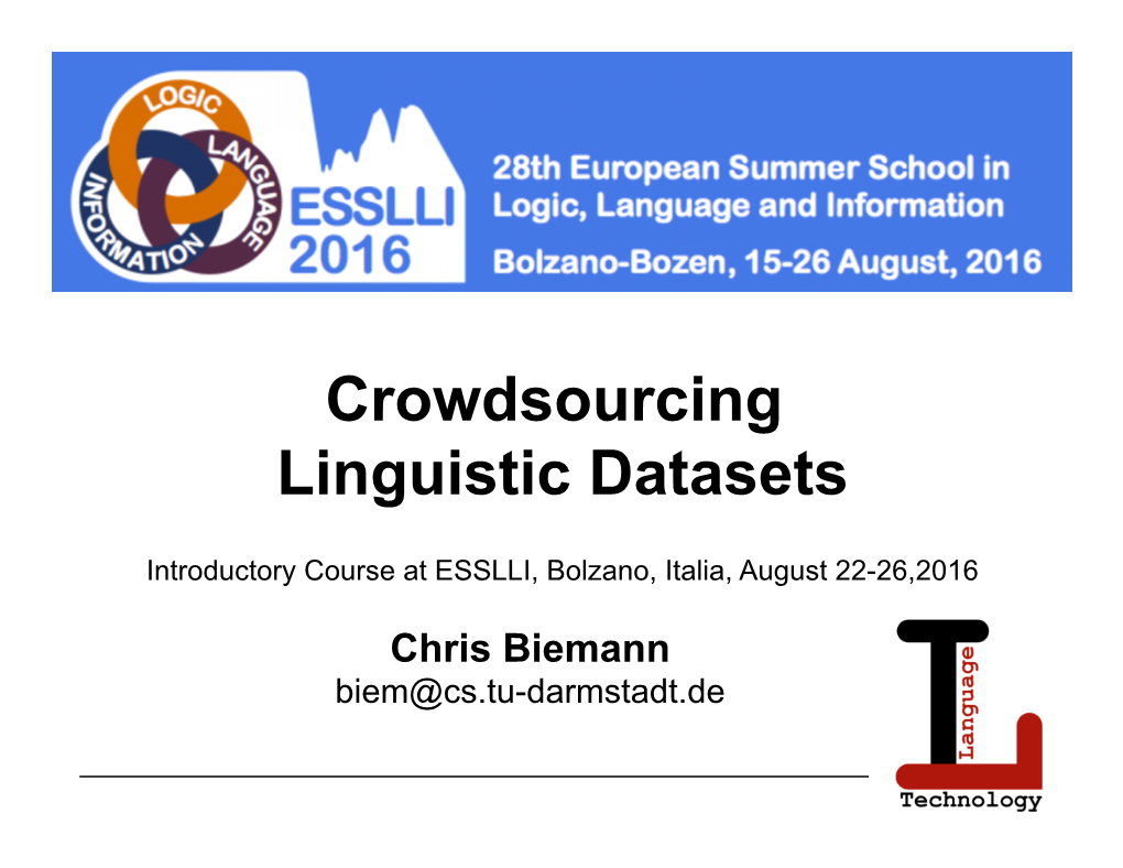 1 Crowdsourcing Aug2016 ESSLLII