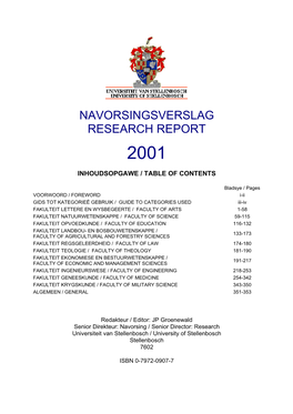 Navorsingsverslag Research Report