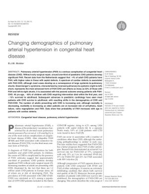 Changing Demographics of Pulmonary Arterial Hypertension in Congenital Heart Disease