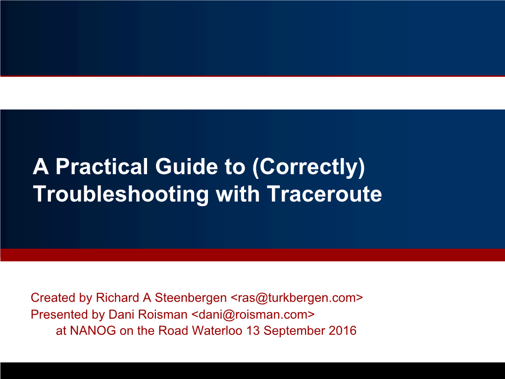 Troubleshooting with Traceroute