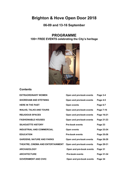 BHOD 2018 Programme