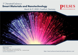 Smart Materials and Nanotechnology March 16-17, 2020 | Frankfurt, Germany