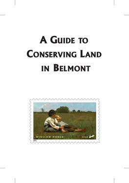 A Guide to Conserving Land in Belmont