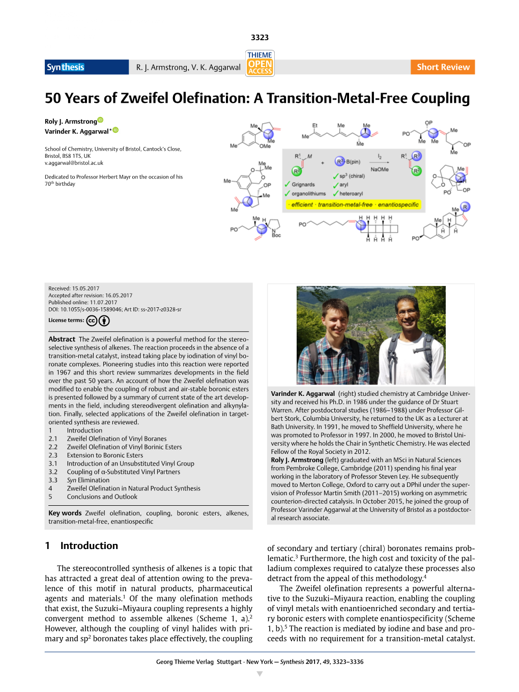 50 Years of Zweifel Olefination: a Transition-Metal-Free Coupling