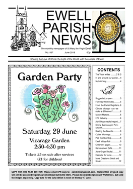 EWELL PARISH NEWS the Monthly Newspaper of St Mary the Virgin Ewell No