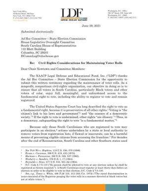 Written Testimony of NAACP Legal Defense and Educational Fund, Inc
