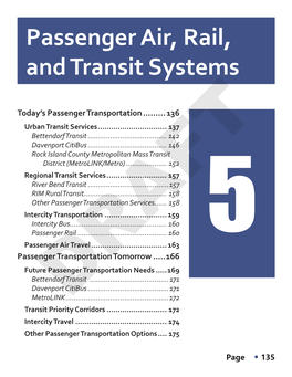 Passenger Air, Rail, and Transit Systems