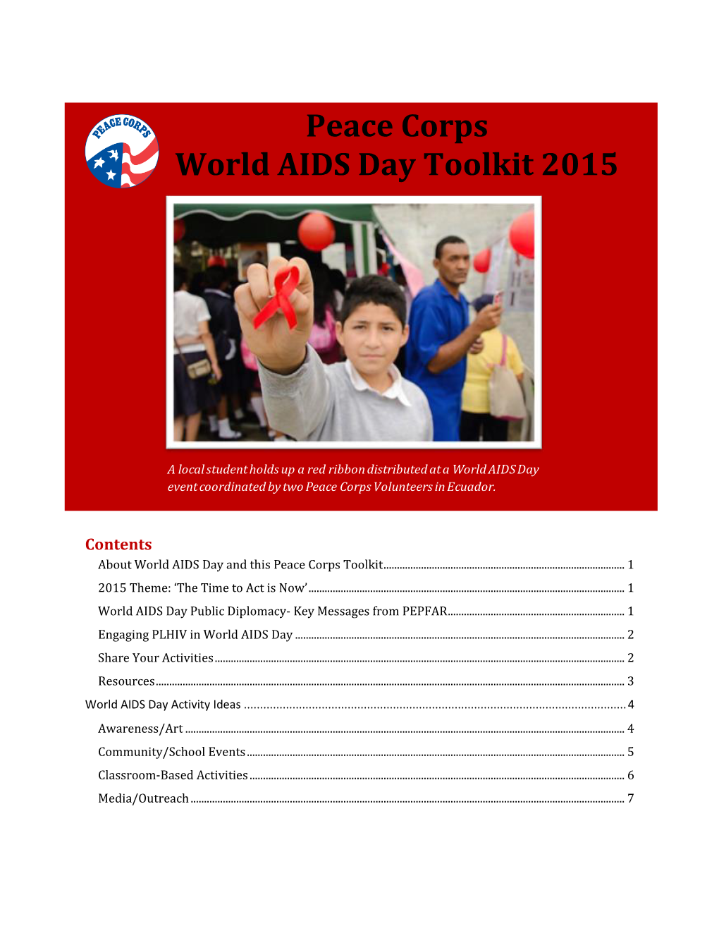 Peace Corps World AIDS Day Toolkit 2015
