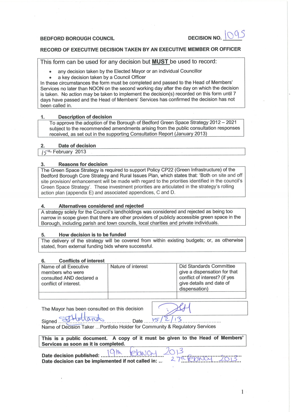 Borough of Bedford Green Space Strategy 2012-21