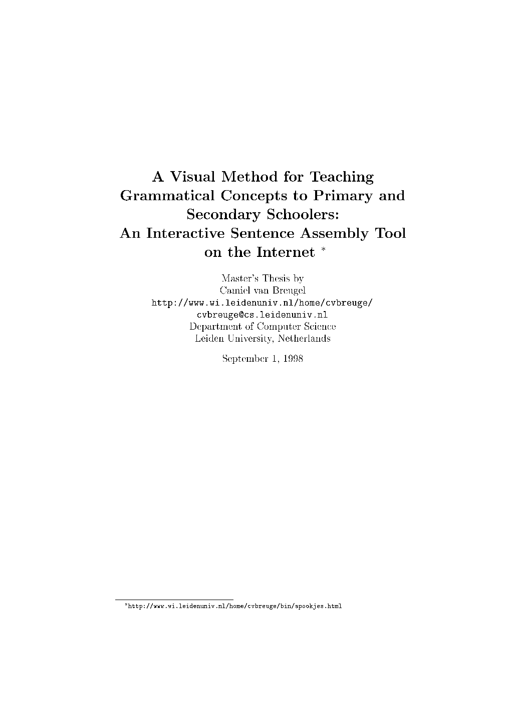 A Visual Method for Teaching Grammatical Concepts to Primary