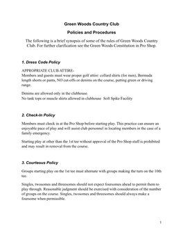 GWCC Policies