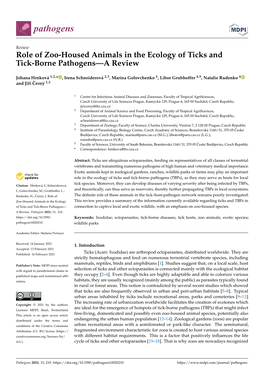 Role of Zoo-Housed Animals in the Ecology of Ticks and Tick-Borne Pathogens—A Review