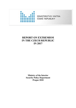 Report on Extremism in the Territory of the Czech Republic in 2017