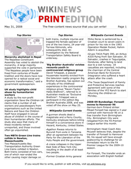 May 31, 2008 the Free-Content News Source That You Can Write! Page 1