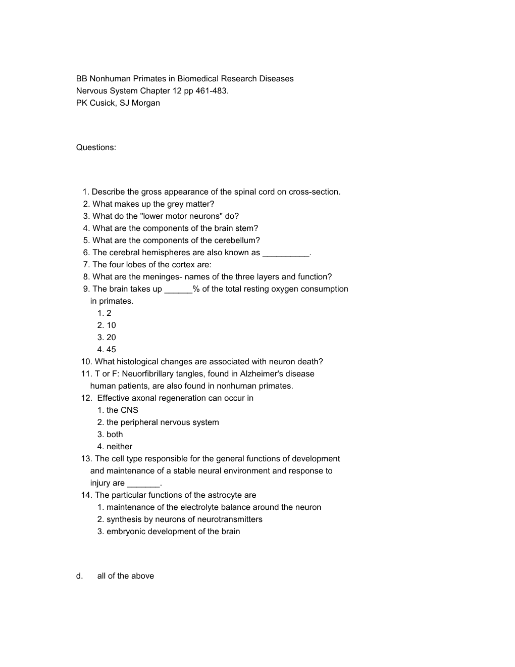 BB Nonhuman Primates in Biomedical Research Diseases