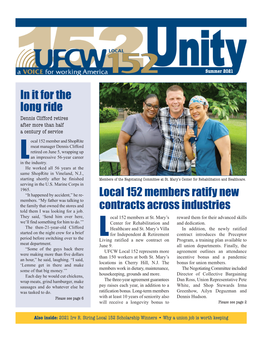 In It for the Long Ride Local 152 Members Ratify New Contracts