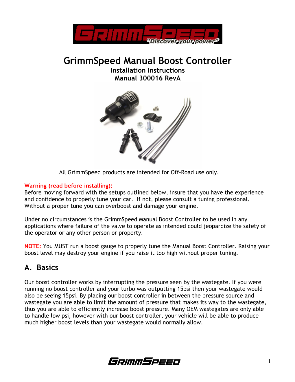Manual Boost Controller Install Instructions