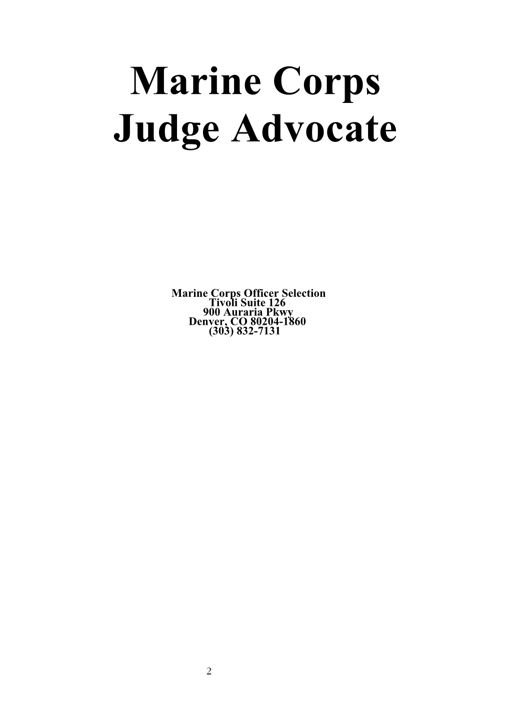 Marine Corps Judge Advocate