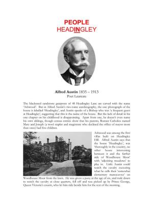 Alfred Austin 1835 – 1913 Poet Laureate