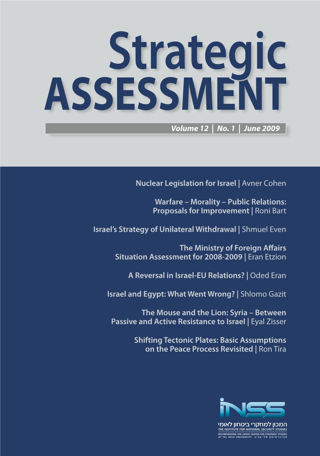 Strategic Assessment Vol. 12, No.1