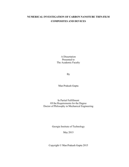 Numerical Investigation of Carbon Nanotube Thin-Film Composites and Devices