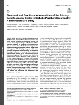 Structural and Functional Abnormalities of the Primary Somatosensory Cortex in Diabetic Peripheral Neuropathy: a Multimodal MRI Study