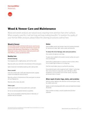 Wood & Veneer Care and Maintenance