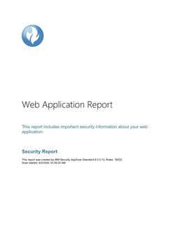 Web Application Report
