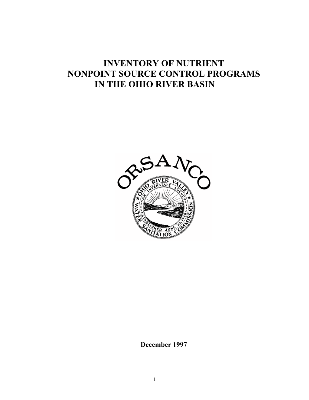 Inventory of Nutrient Nonpoint Source Control Programs in the Ohio River Basin