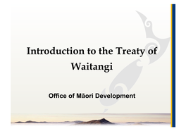 Introduction to the Treaty of Waitangi