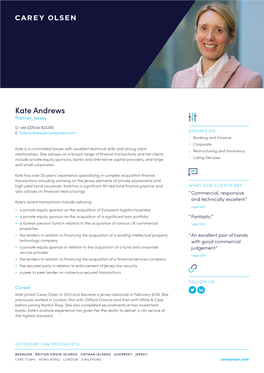 Kate Andrews Partner, Jersey