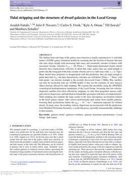 Tidal Stripping and the Structure of Dwarf Galaxies in the Local Group