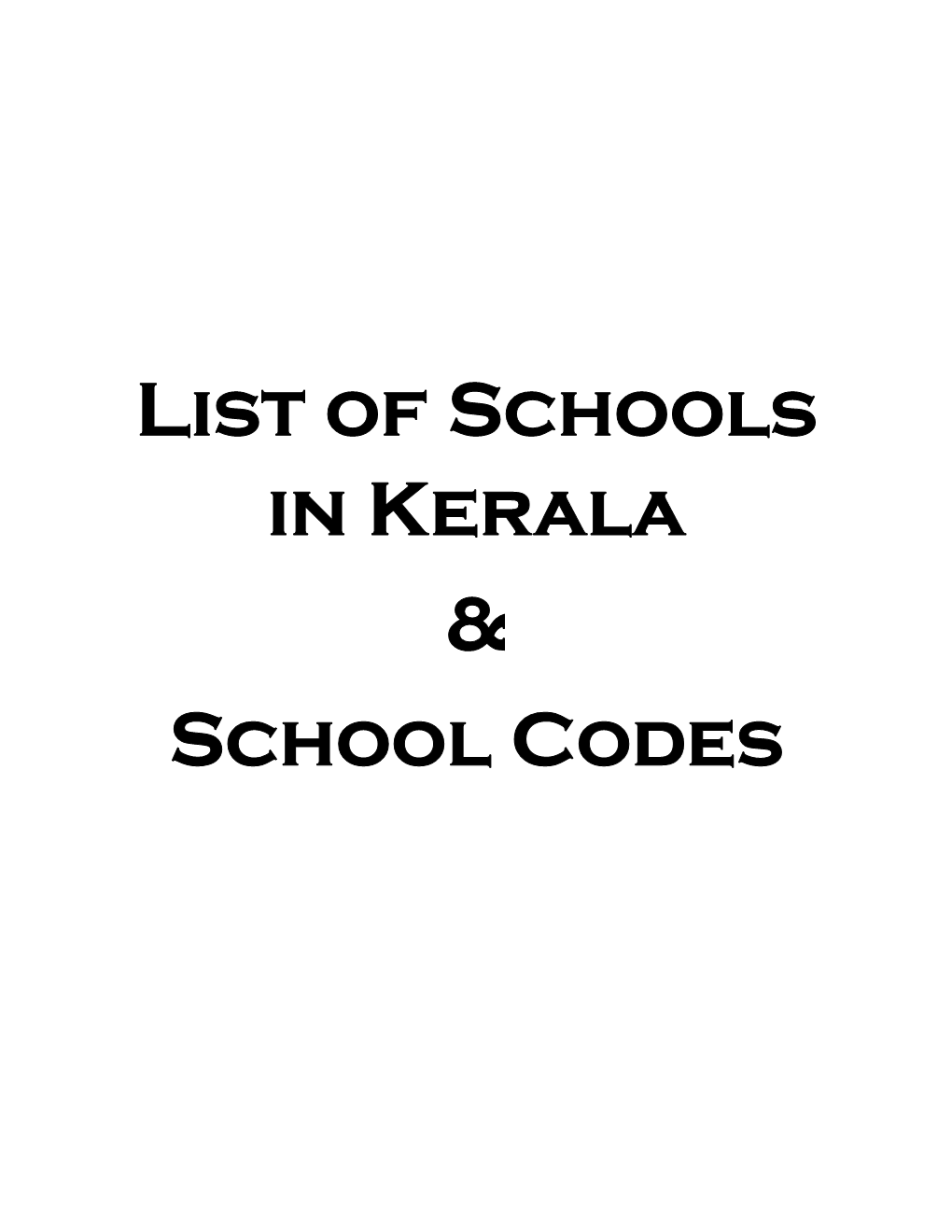 School List 2024 By District In Kerala Pansy Beatrice