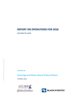 Report on Operations for 2018
