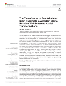 The Time Course of Event-Related Brain Potentials in Athletes' Mental