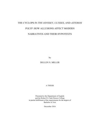 The Cyclops in the Odyssey, Ulysses, and Asterios Polyp: How Allusions Affect Modern Narratives and Their Hypotexts