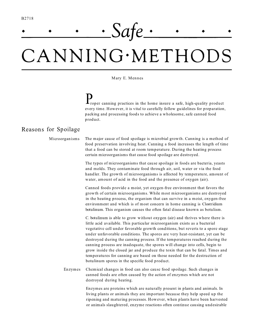 Safe Canning Methods (1991) RP-06-94-2M-25-E