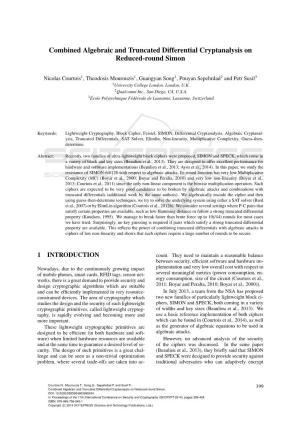 Combined Algebraic and Truncated Differential Cryptanalysis on Reduced-Round Simon