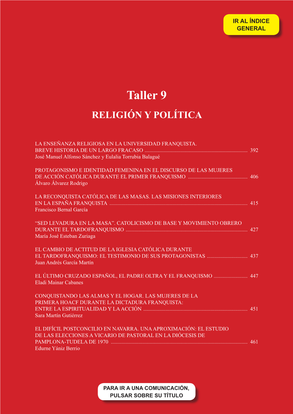 Taller 9 RELIGIÓN Y POLÍTICA