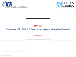 SBF 120 Baromètre IFA - Ethics & Boards De La Composition Des Conseils