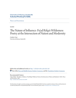 The Nature of Influence: Fu'ad Rifqa's Wilderness Poetry at The